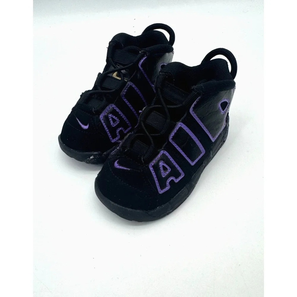 Nike Air More Uptempo Action Black Grape Baby Toddler Child Size 7C DX5956-001